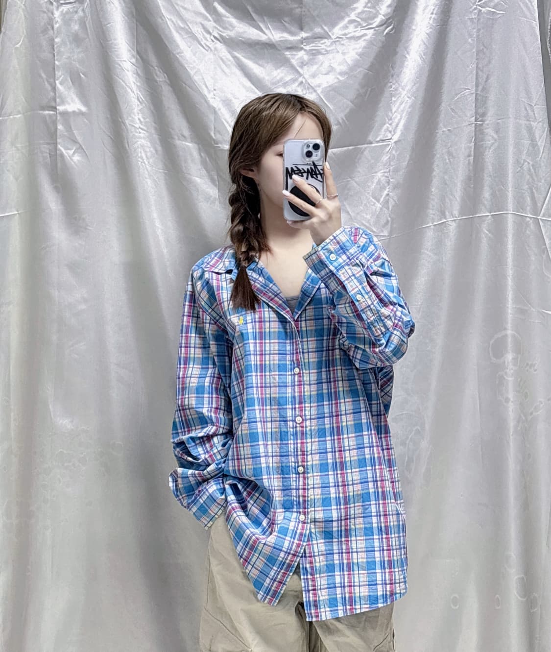 폴로 랄프로렌 옐로우포니 멀티체크 셔츠 상품이미지1