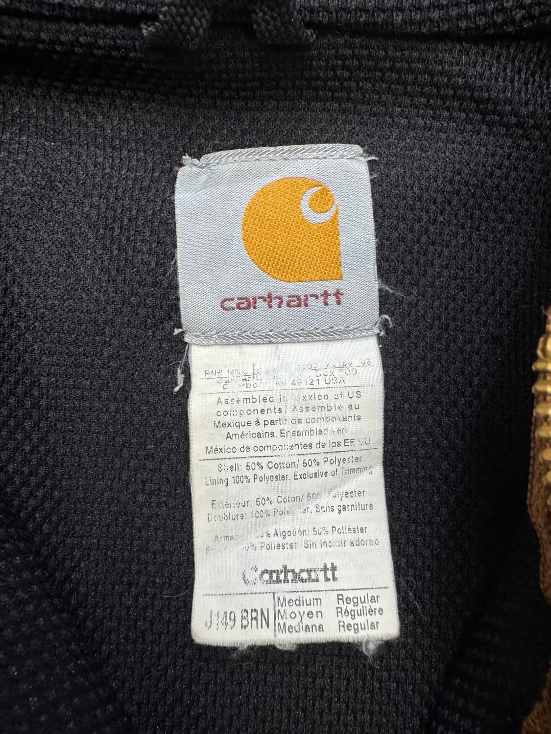 M)00’s 칼하트 빈티지 j149 BRN 써멀 후드집업 상품이미지4