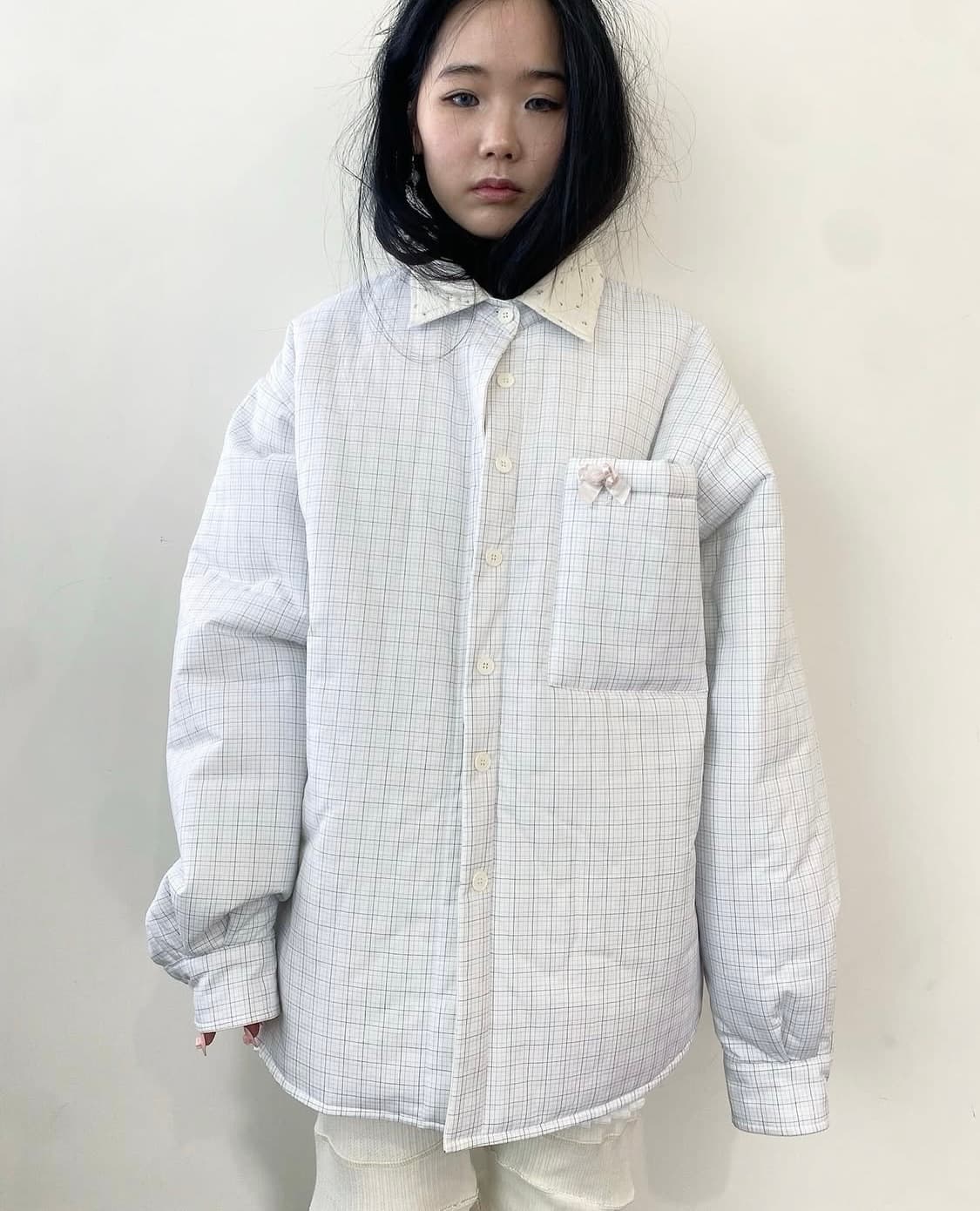 샵페어리 패디드 코지 패턴 셔츠 패딩 상품이미지1