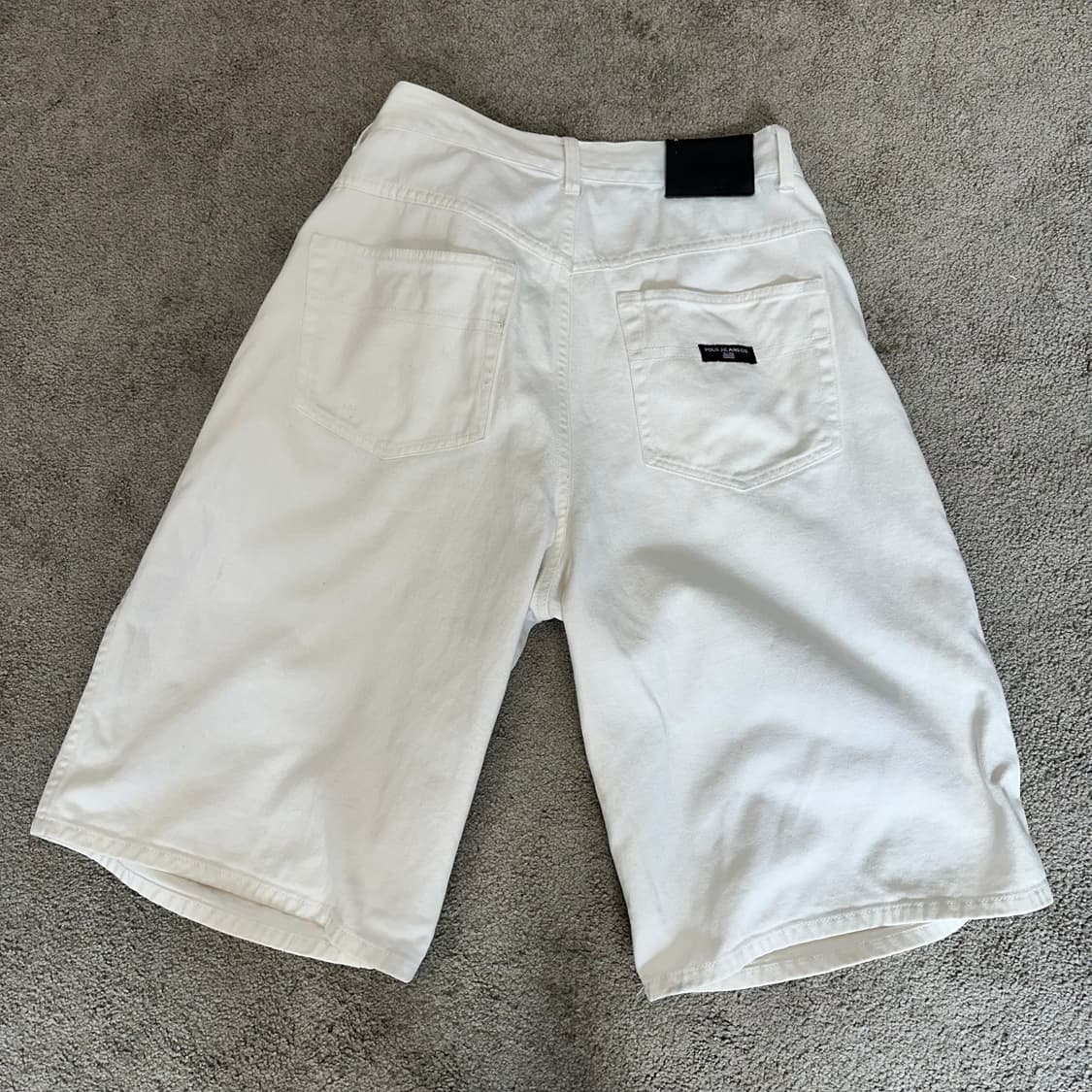 폴로 폴로진 화이트 코튼 와이드 하프팬츠(32) 상품이미지9