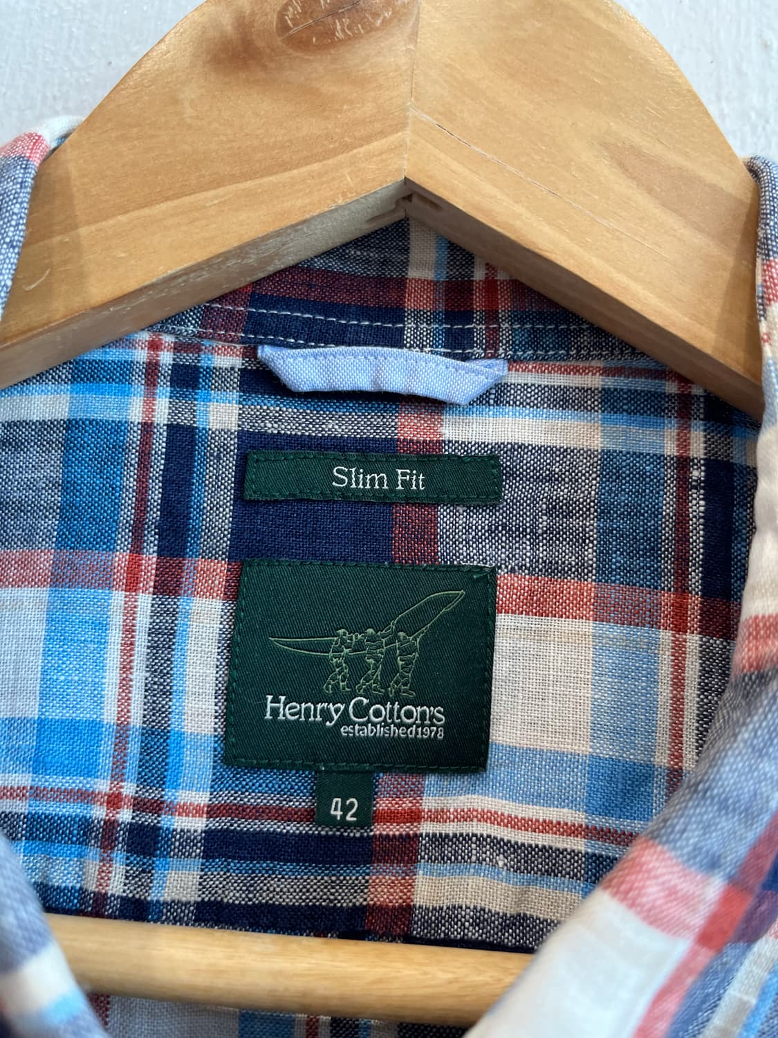 HenryCottons 헨리코튼 퓨어린넨 체크 반팔 셔츠  상품이미지3