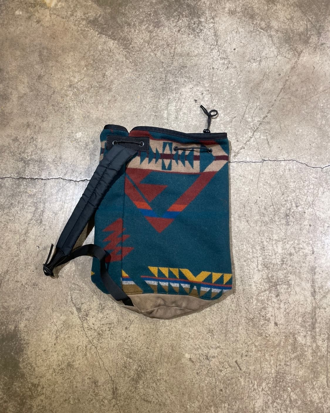 80’s Pendleton 울 x 스웨이드 네이티브 패턴 디테일 슬링백 상품이미지5