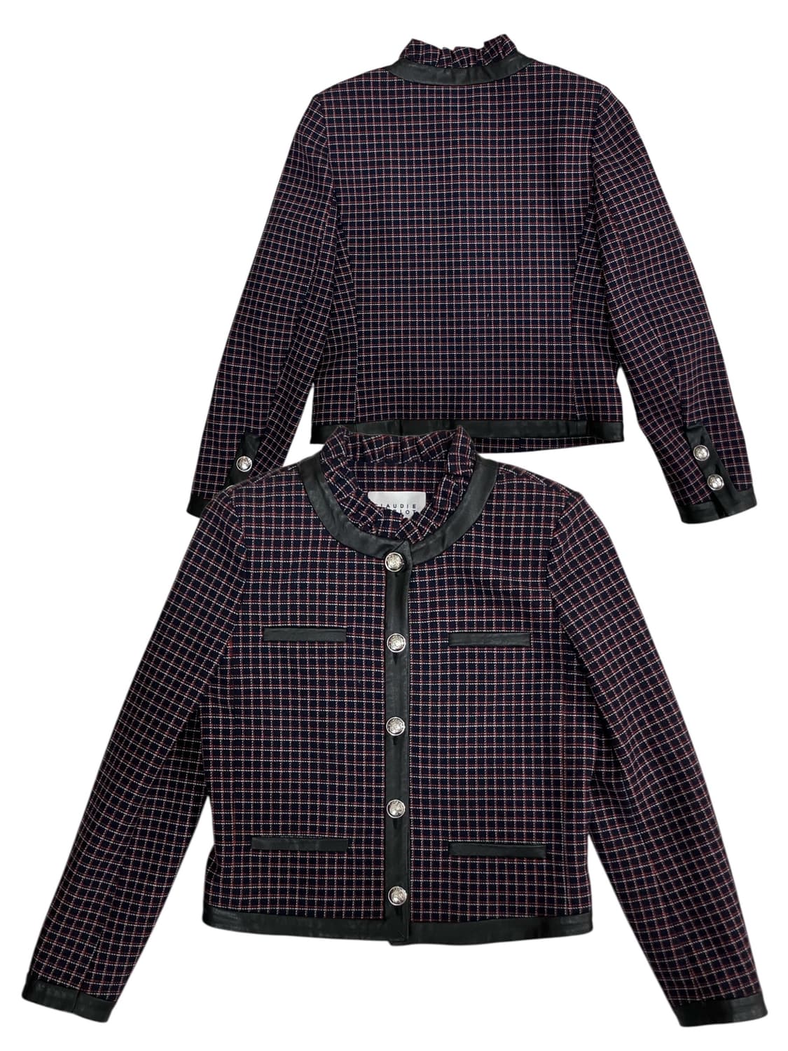 끌로디피에로 체크 트위드 자켓 36 상품이미지1