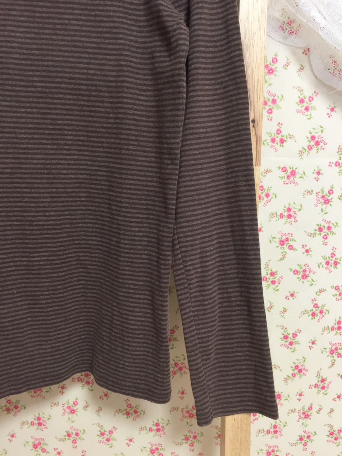 빈티지 초코 단가라 목폴라 상품이미지3