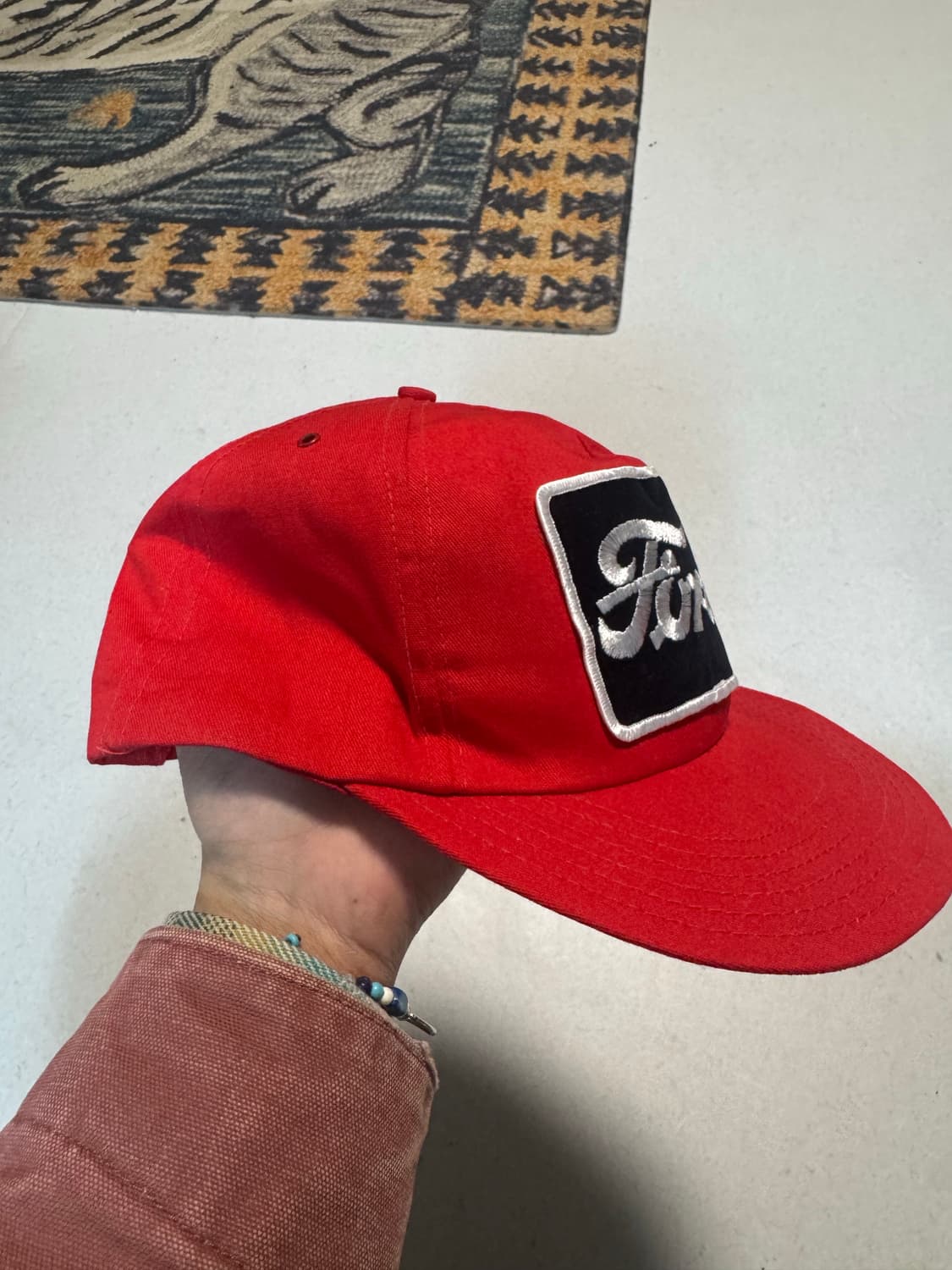 70~80s ford 트러커캡 볼캡 스냅백 레드 made in usa 상품이미지2