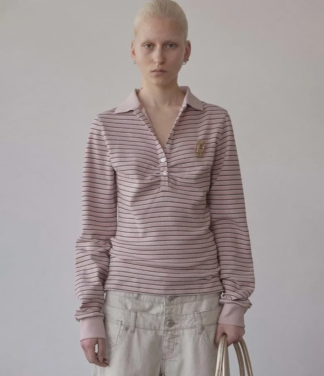 Sculptor Shirring Tennis Shirt Pink 상품이미지1