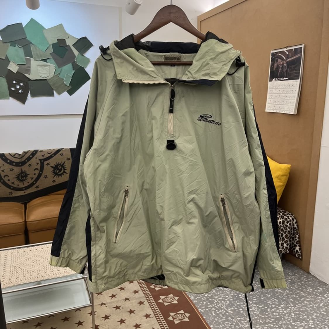 퀵실버 레트로 배색 반집업 바람막이 아노락 XL C10345 상품이미지3