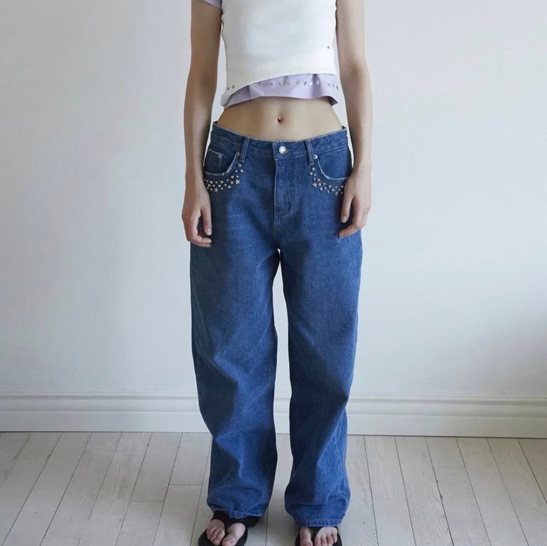 데어드 스타 스터드 데님 팬츠 상품이미지1