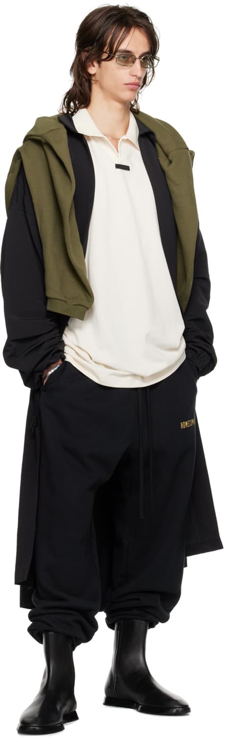 [L/새상품] 피오갓 에센셜 플리스 스웨트팬츠 블랙 상품이미지3