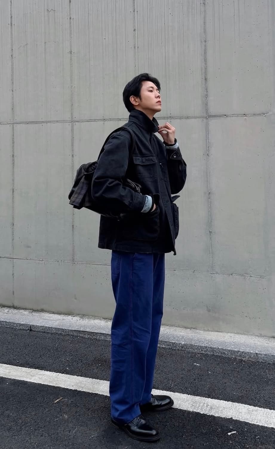 쿠어 오버 다이드 커버올 자켓 워시드차콜 M 사이즈 상품이미지2