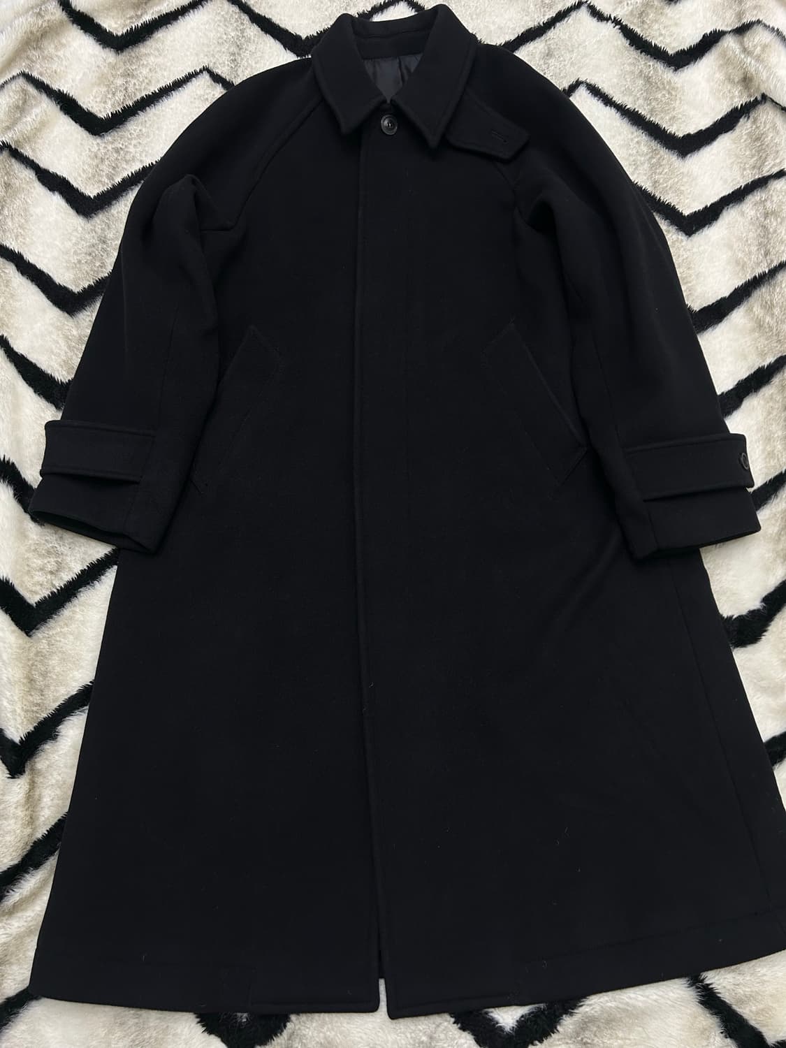 [실측L]COOR 벨란티 캐시미어 블랜드 발마칸 코트/블랙 상품이미지4