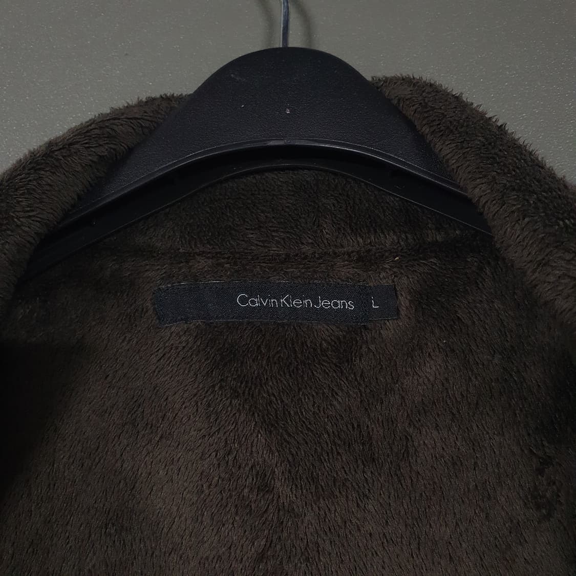 L (100) CK 캘빈클라인 쉐르파 기모 견장 투포켓 블루종 집업 자켓 상품이미지6