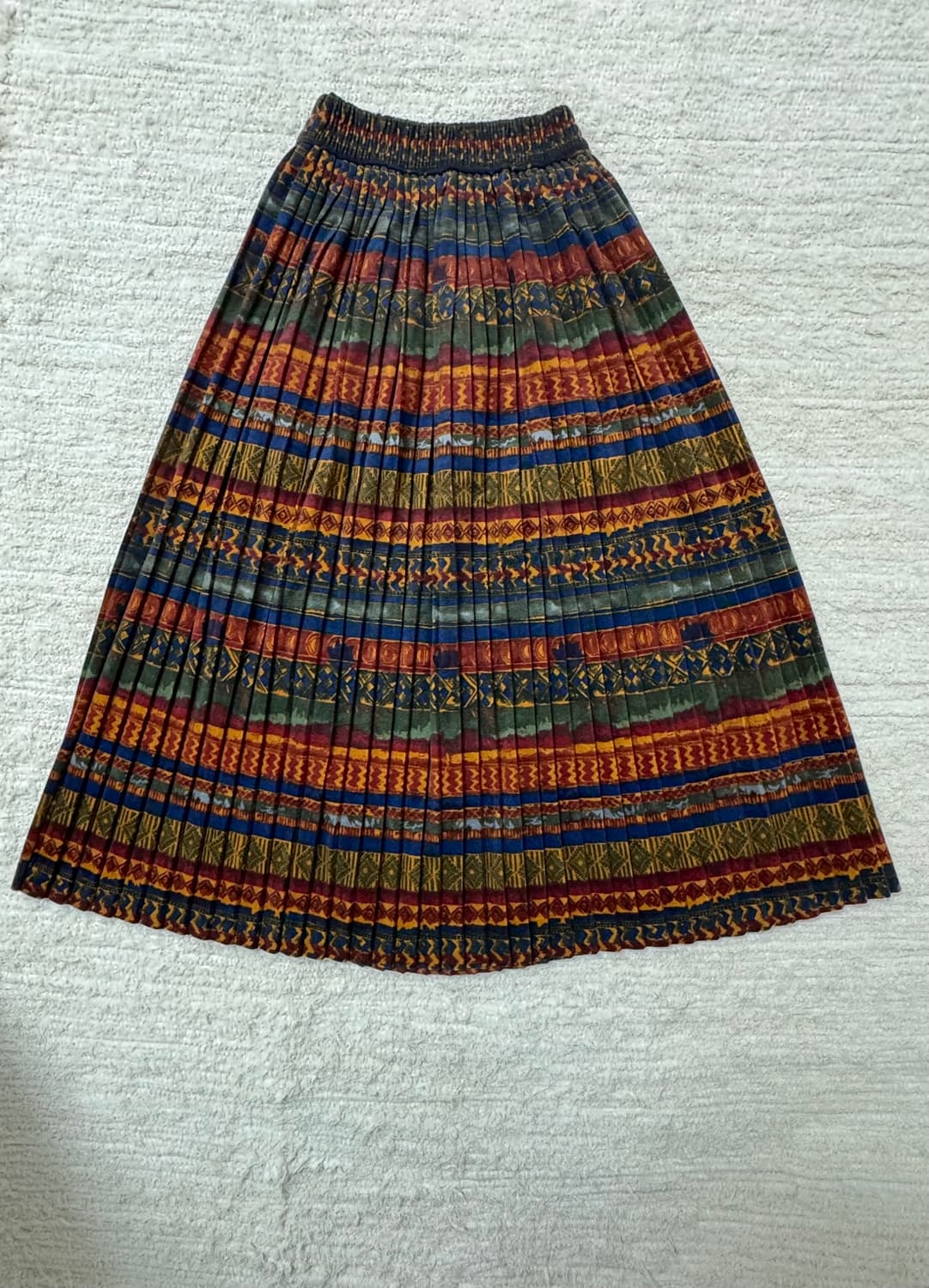 •Vintage 히피스타일 패턴 플리츠 롱 스커트 상품이미지1