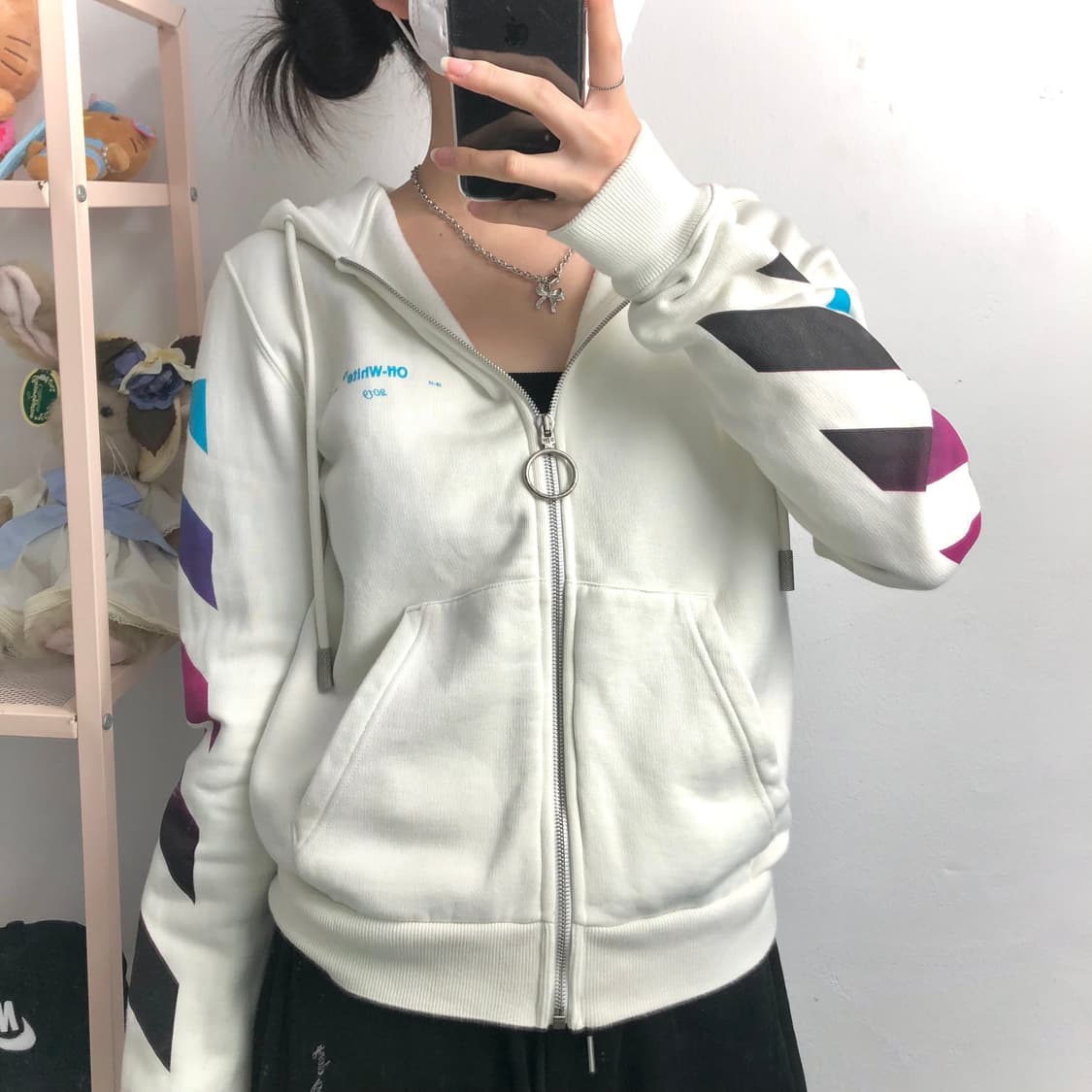 오프화이트 대대장 후드집업 상품이미지3