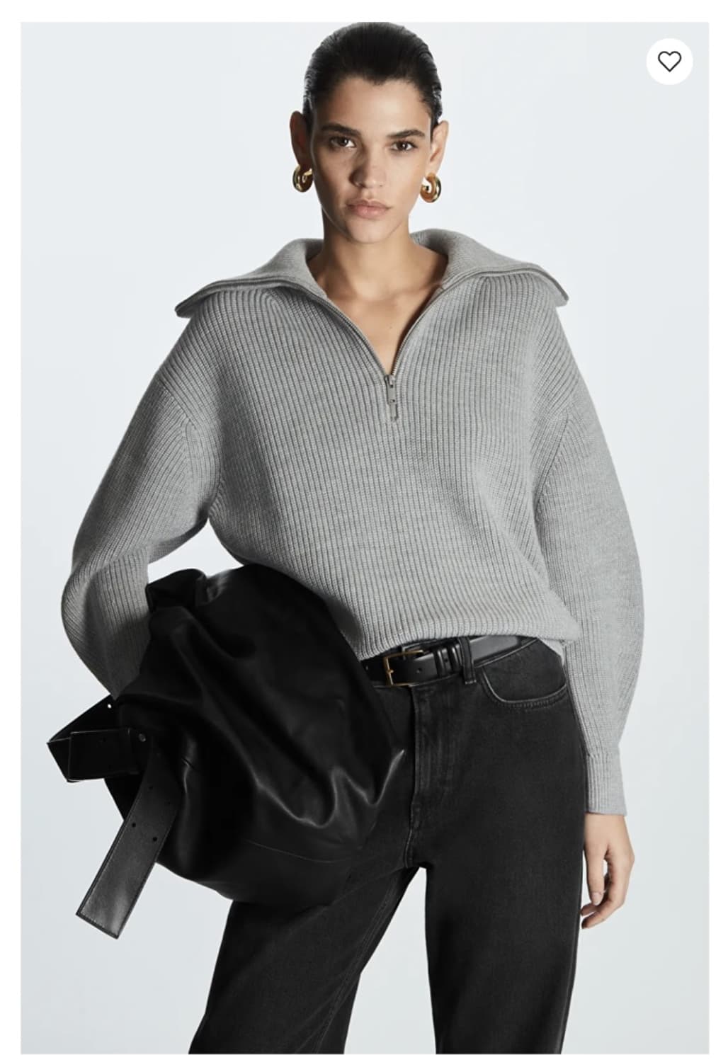 코스 니티드 하프 집업 점퍼 그레이 s 상품이미지2