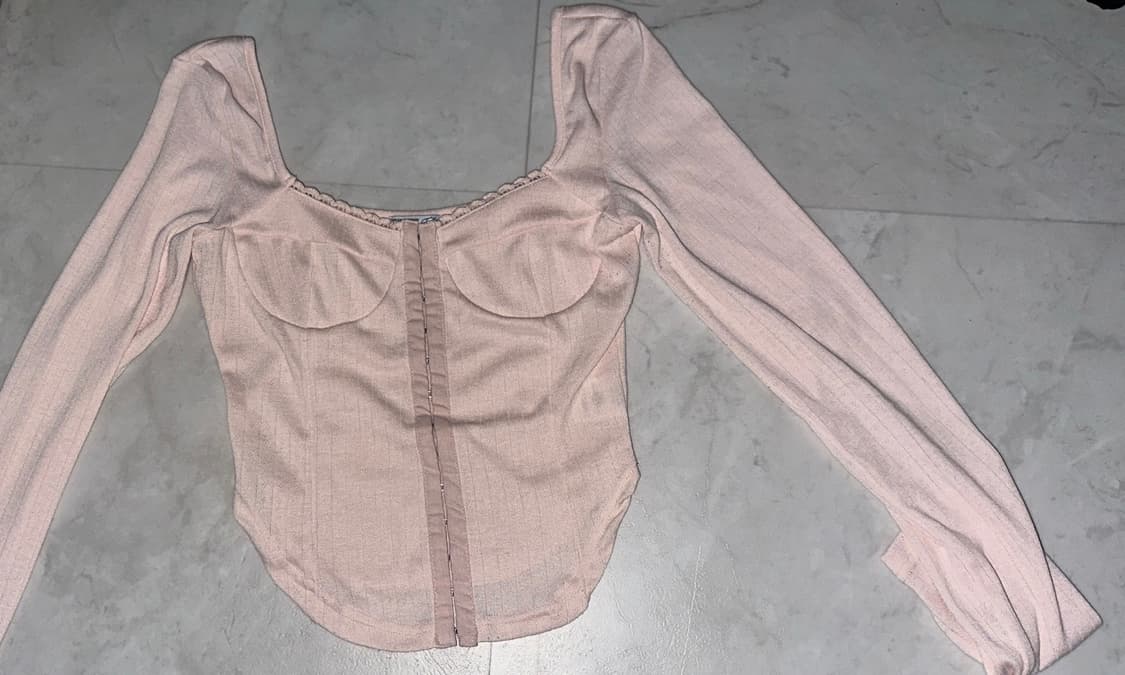 조안 코르셋 롱 슬리브 탑 플리즈노팔로우 플노팔 상품이미지2