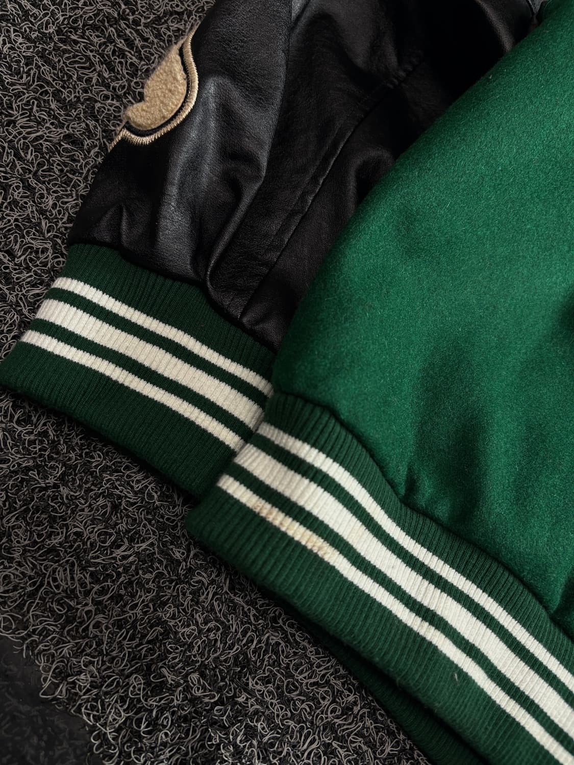 USA 스켈레톤 본 플리스 패치워크 스타디움 바시티 자켓 3822  상품이미지5