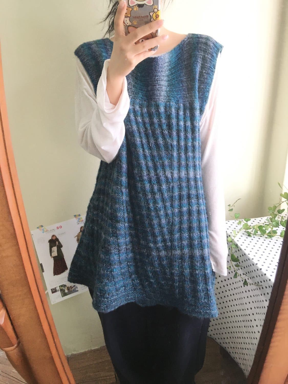 핸드메이드 청록 베스트 조끼 니트  상품이미지2