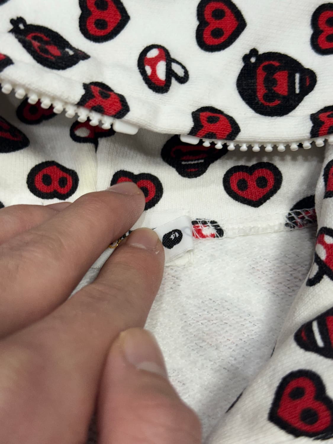 니고 시절 진짜 베이프 마일로 하트 버섯 모노그램 후드 집업 자켓 상품이미지7