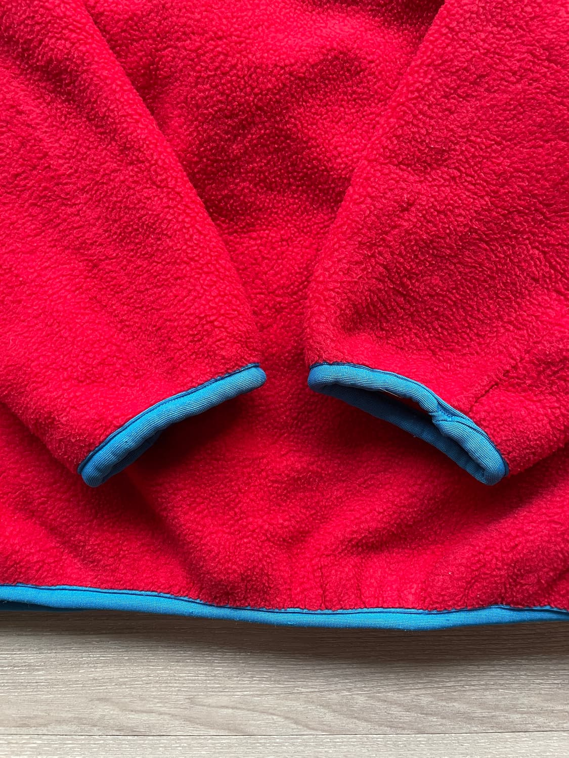 80s 파타고니아 플리스 자켓 레드 블루 신칠라 상품이미지9