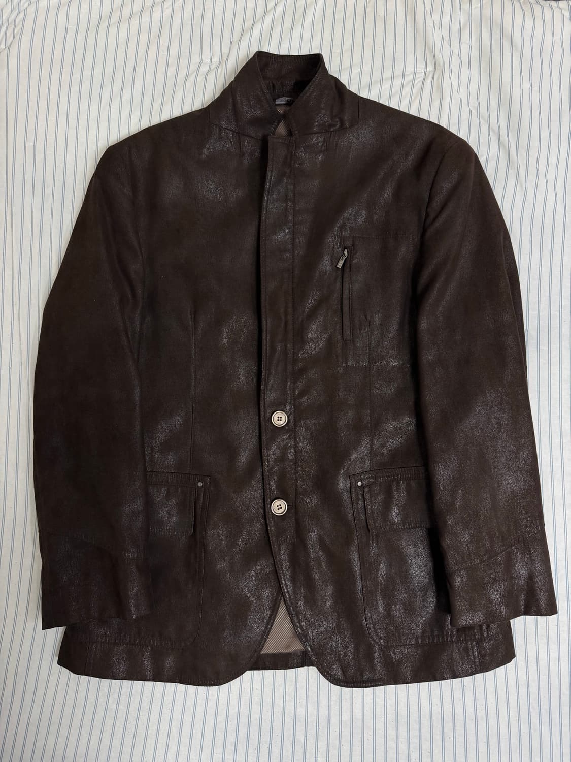 차이나카라 레더 블레이져 자켓 상품이미지2