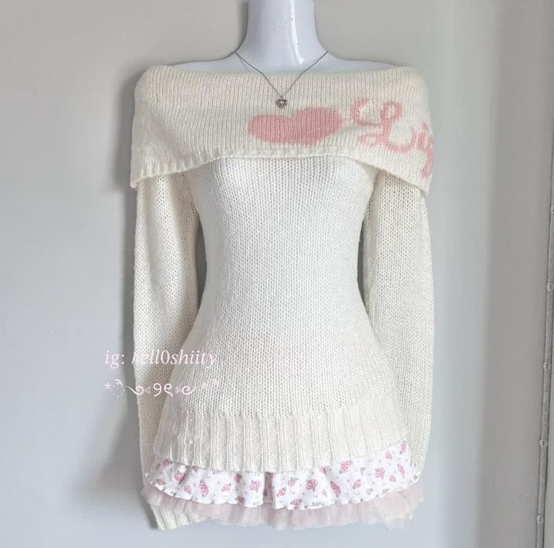 (구해요) liz lisa 리즈리사 오프숄더 니트 히메갸루 일본 빈티지 상품이미지2
