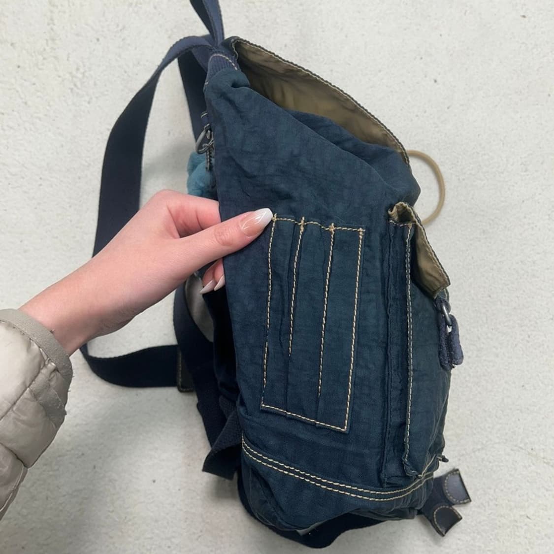 키플링 투포켓 스티치 청록색 복도리 백팩 상품이미지3