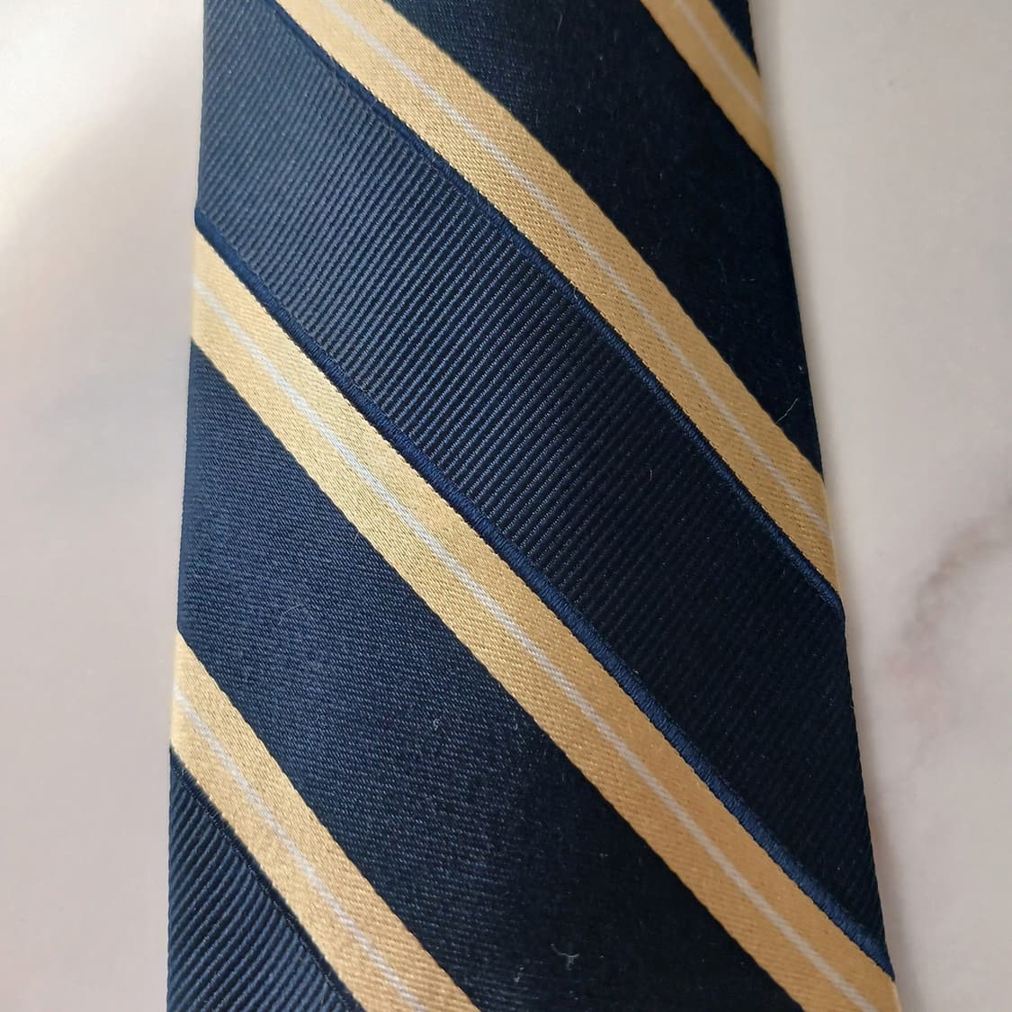 타미 힐피거 실크 네이비 스트라이프 넥타이 8.5cm A등급 E717 상품이미지4