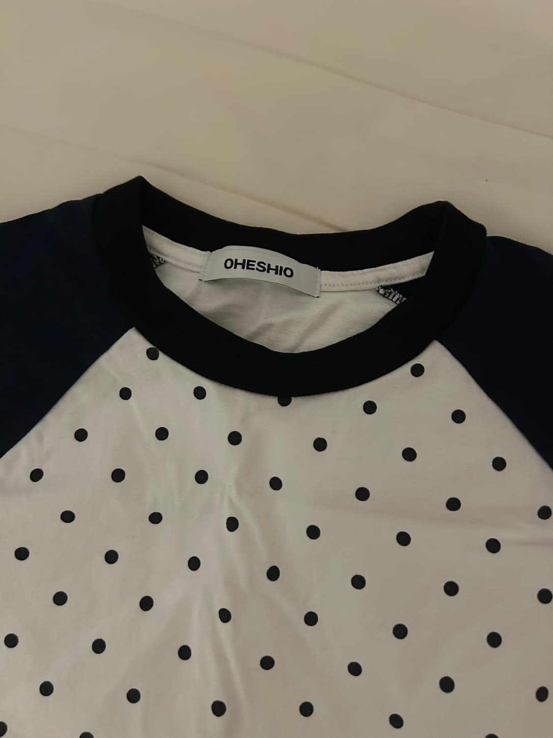 오헤시오 dot raglan T-shirt (white) 상품이미지4