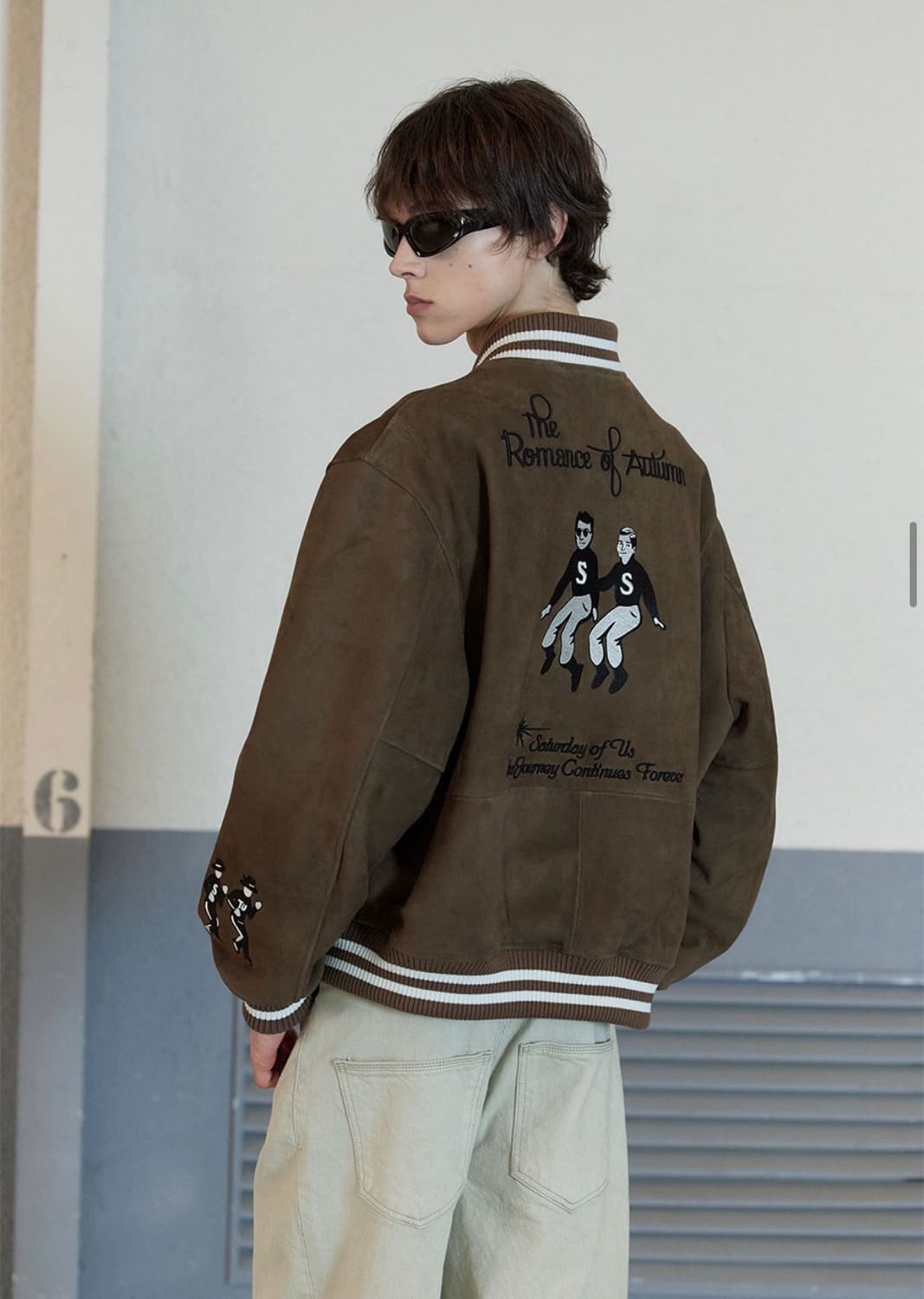 STU 스웨이드 바시티 브라운 M 자켓 상품이미지1