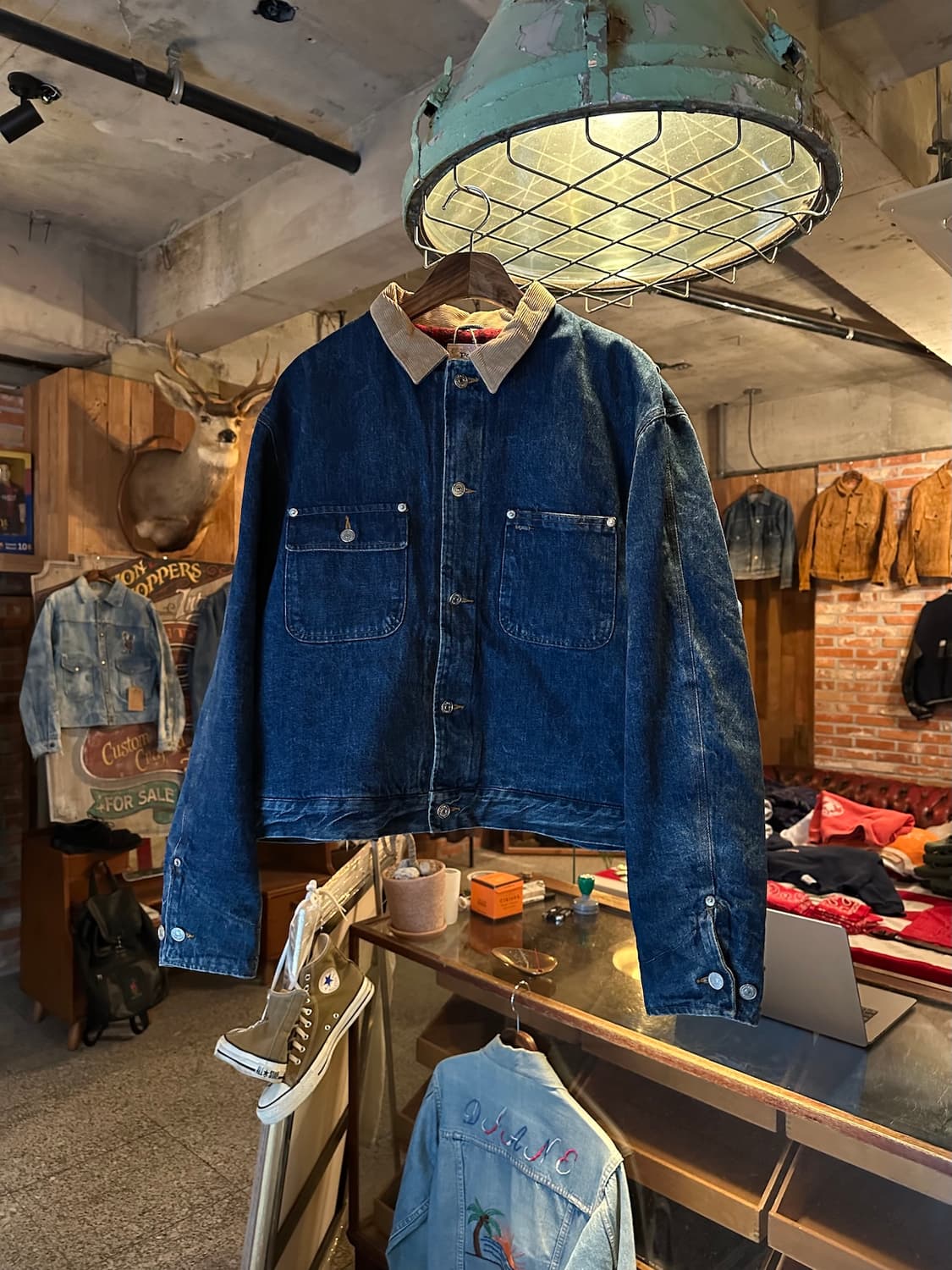 80s USA 빈티지 폴로 랄프로렌 블랭킷 덩가리 데님 자켓 상품이미지1