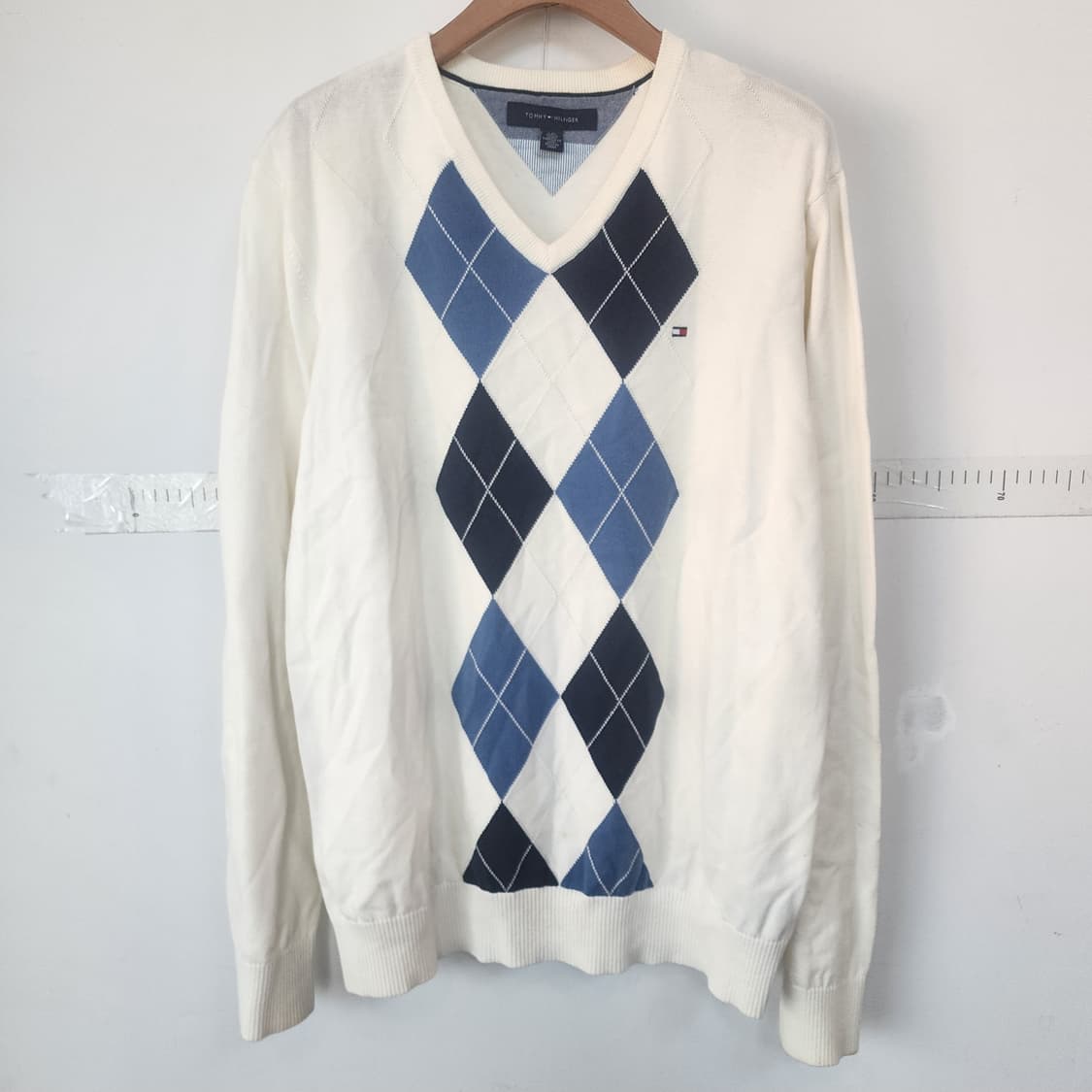 타미힐피거 아가일 니트 아이보리 상품이미지1