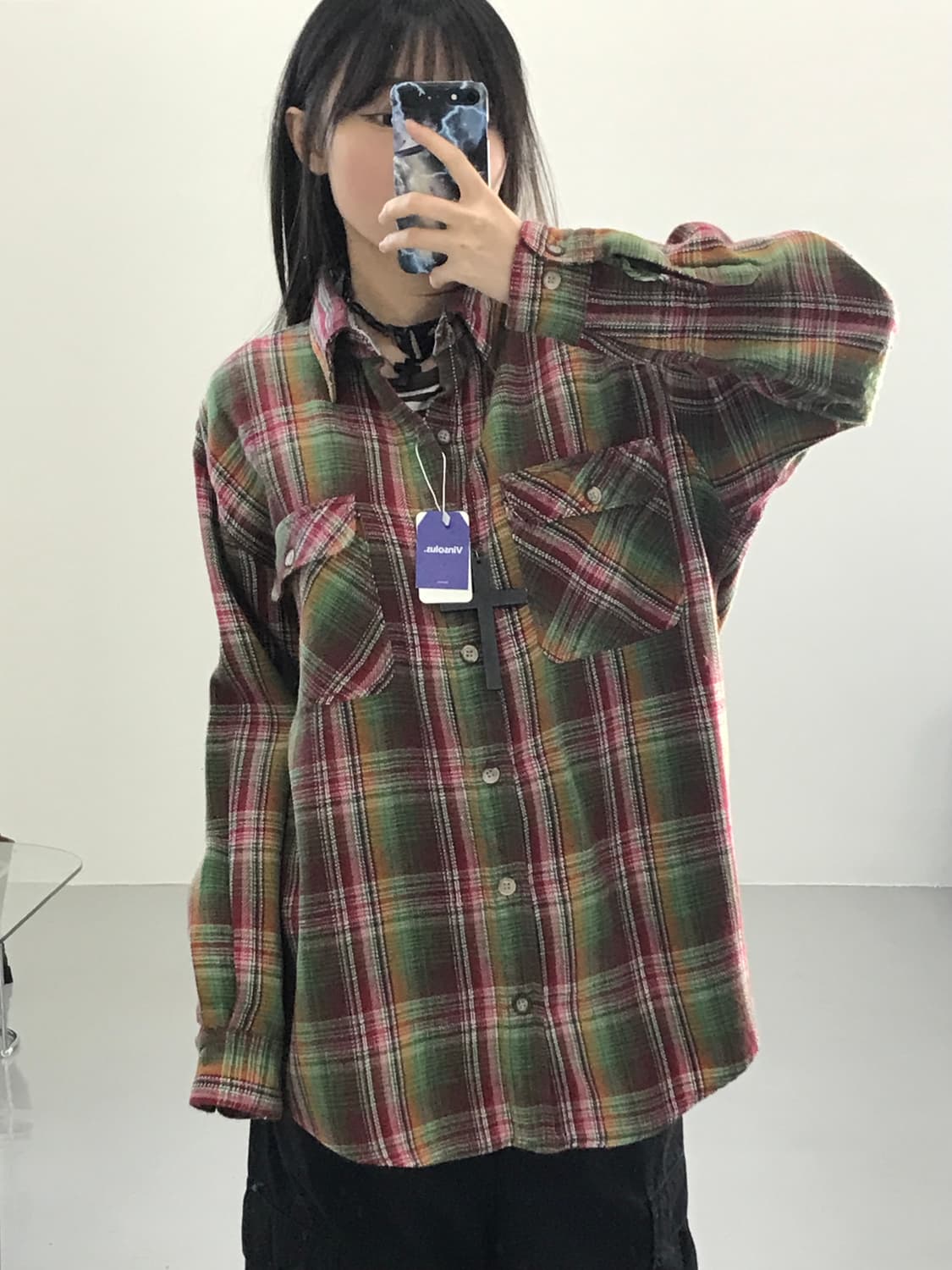 PLEASANT SHIRIS 체크셔츠 상품이미지1