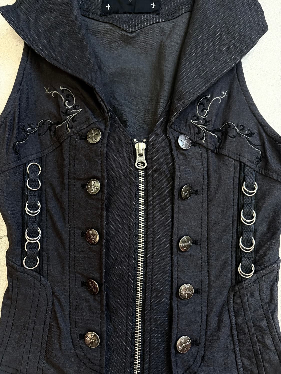 Ozz croce 아일렛 지퍼 베스트 상품이미지3