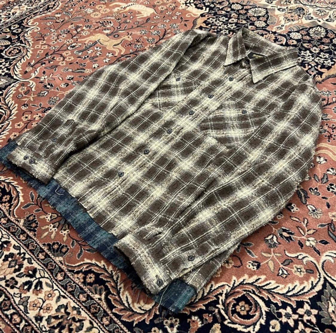 블랙아웃 브라운 체크셔츠 m 상품이미지1