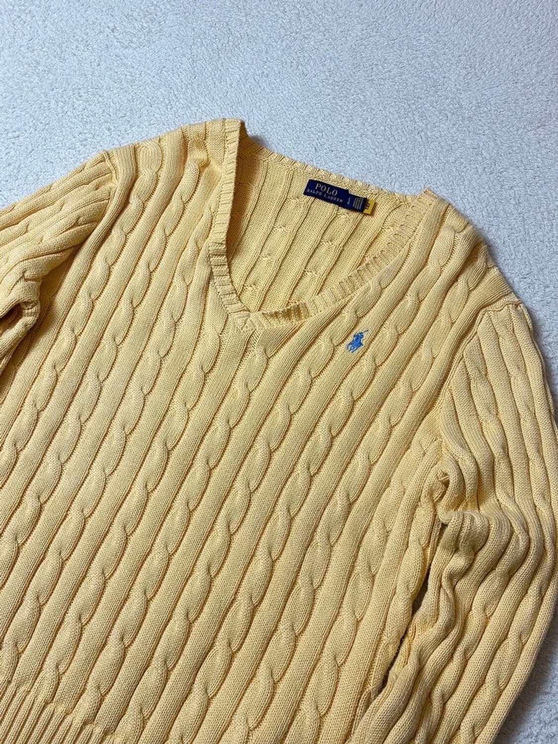 폴로 랄프로렌 큐알 브이넥 케이블 니트 PN7381 상품이미지2