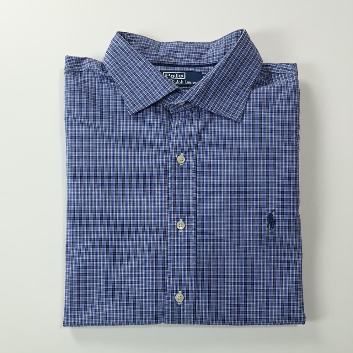 CK789 2XL 폴로 00s 블루 마이크로 타탄체크 셔츠 남방 상품이미지7