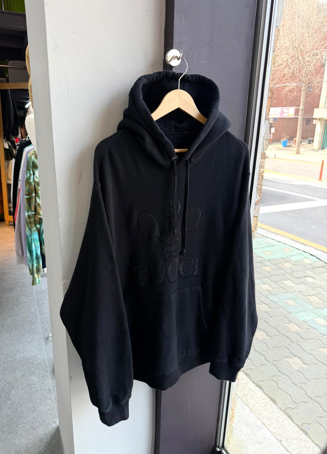 XL/ 구찌 테니스 자수 로고 오버 후드티 상품이미지3