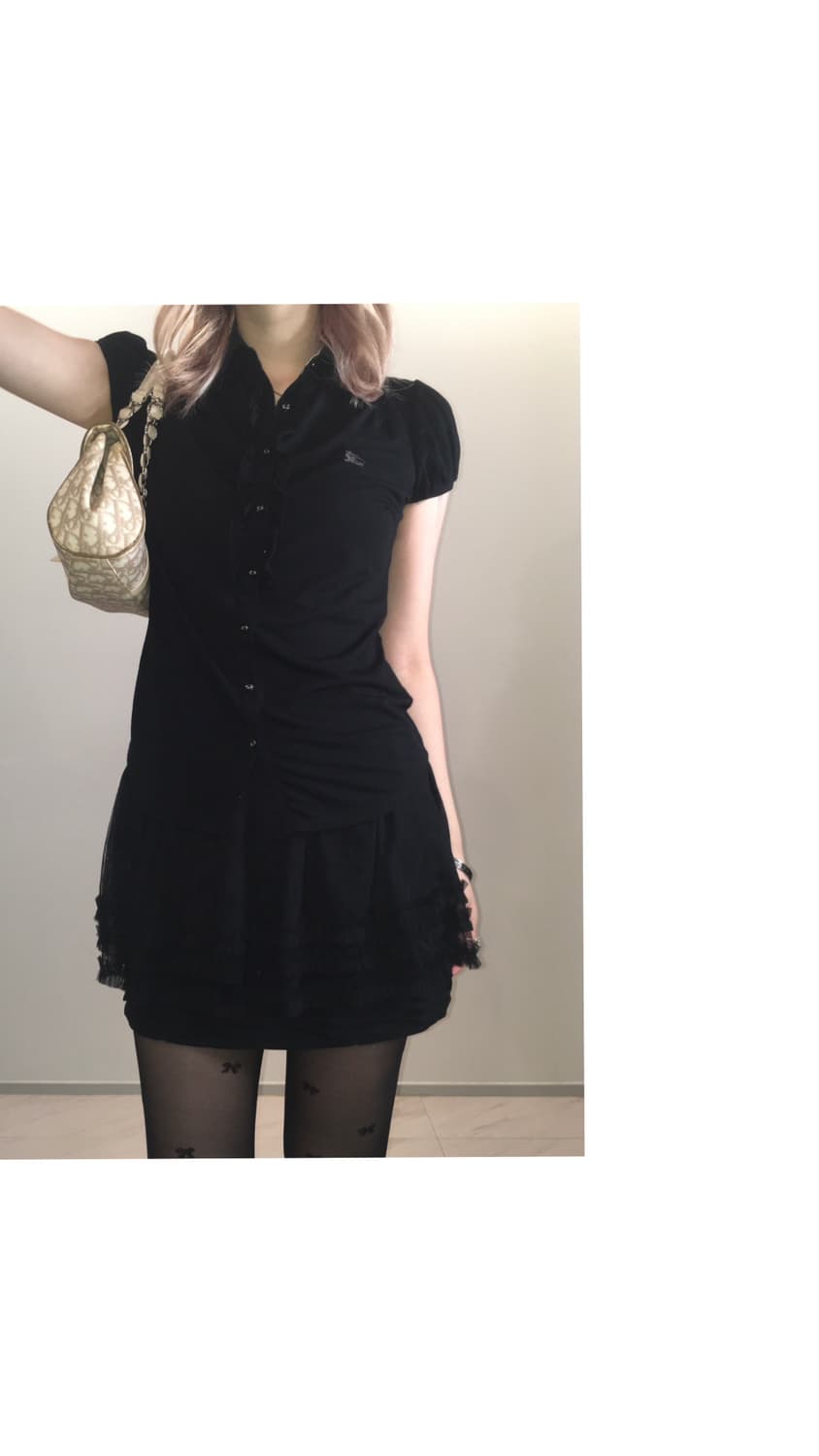 burberry black frill puff blouse 상품이미지3