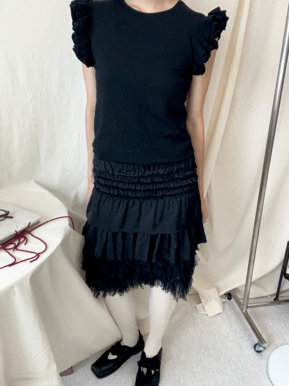 Frill Layered Mini Skirt (Made in Japan) 상품이미지1