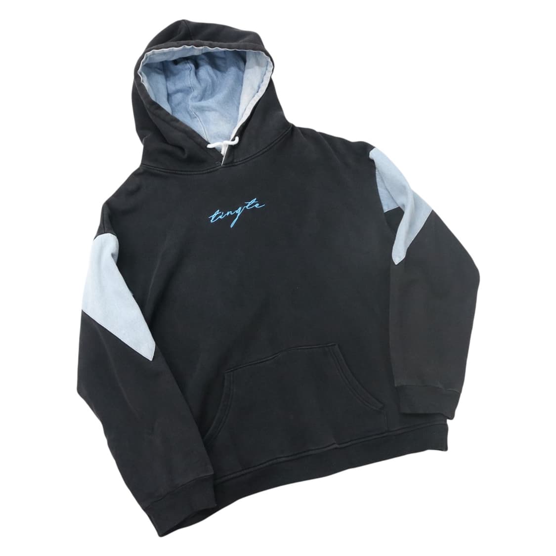 팅글러 Tingte 빈티지 데님 배색 후드 스웨트셔츠 상품이미지1