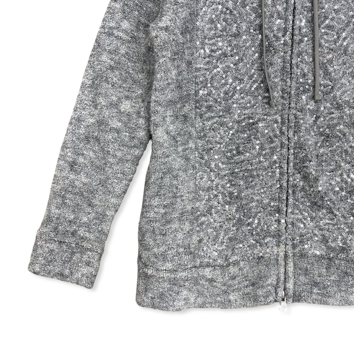 Gray Slim Fit Wool Glitter Zip up 상품이미지4
