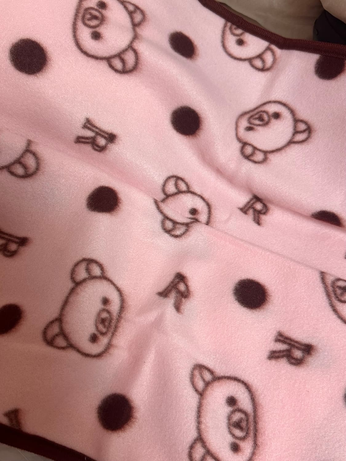 코리락쿠마 도트 핑크 담요 딸기초코  상품이미지1