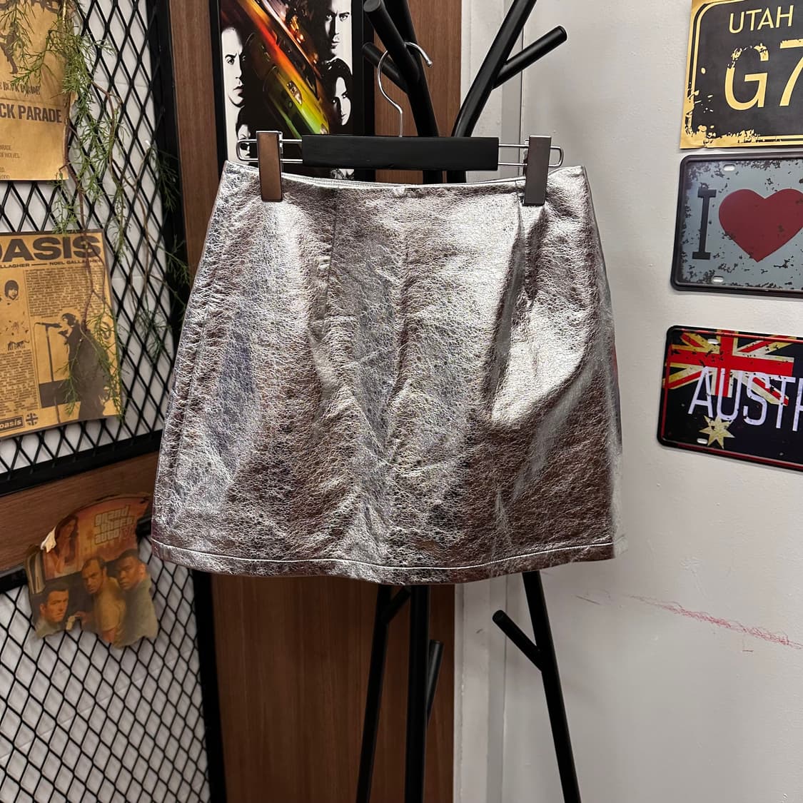 Cyber Silver Basic Mini Skirt 상품이미지2