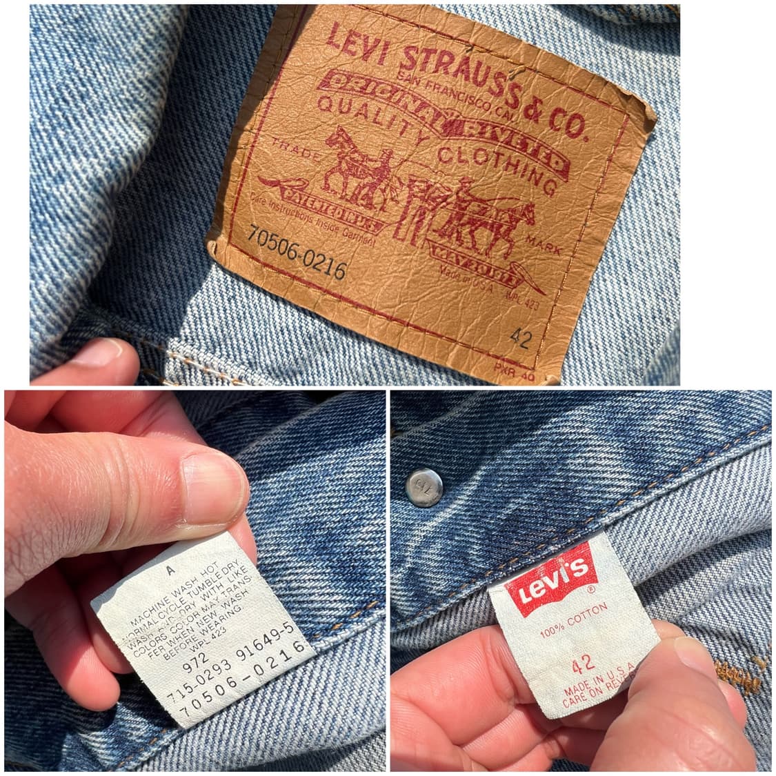 90‘s USA 리바이스 70506 데님 트러커 자켓 상품이미지10