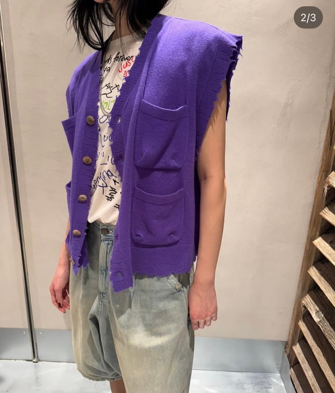 💕에크루💕StandAlone 캐시100 니트 조끼 상품이미지4