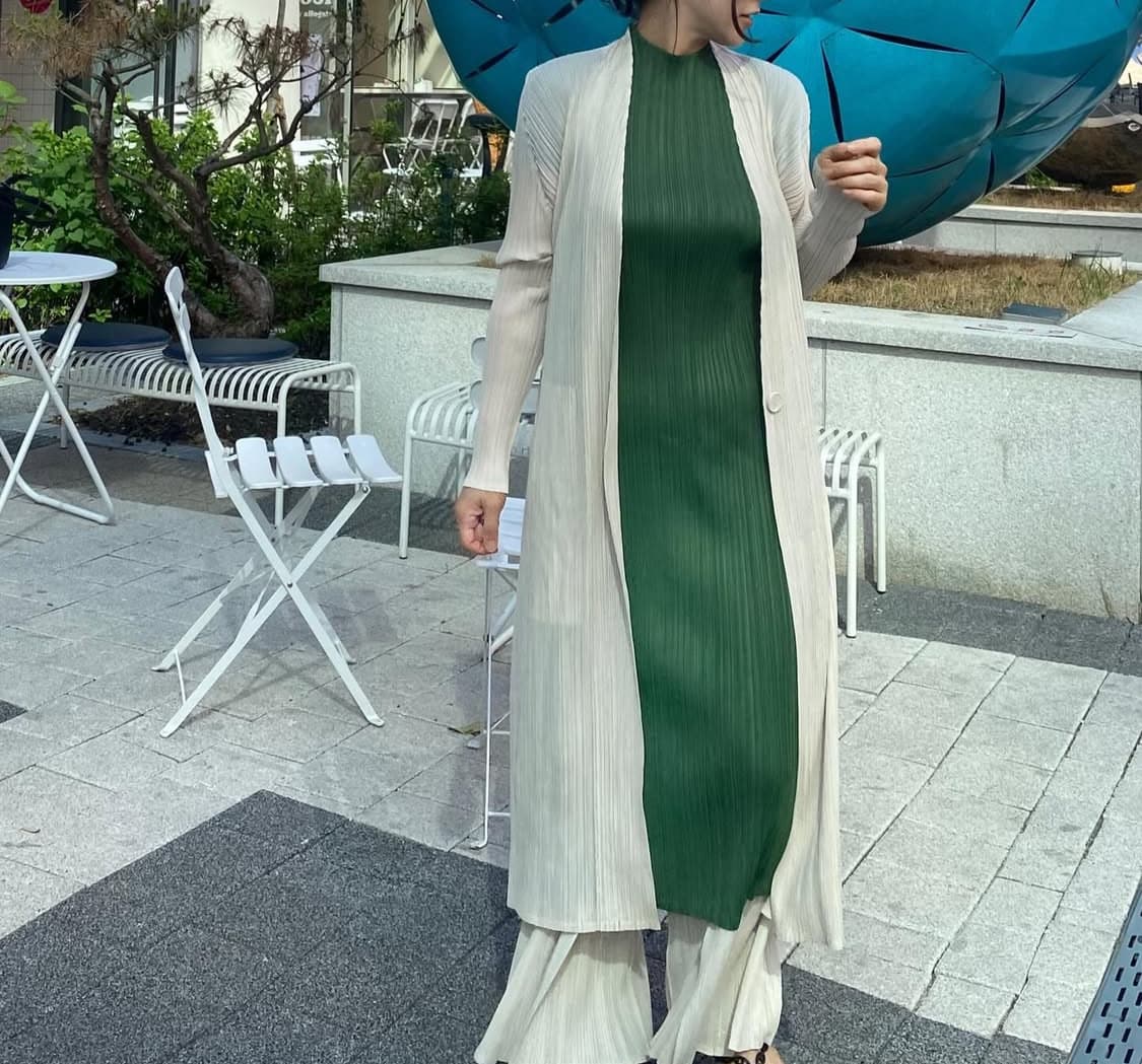 플리츠 펄 아이보리 롱 가디건 상품이미지3