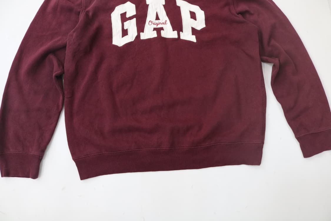 GAP 갭 빅로고 아플리케 버건디 맨투맨 스웻셔츠 (M) 상품이미지4