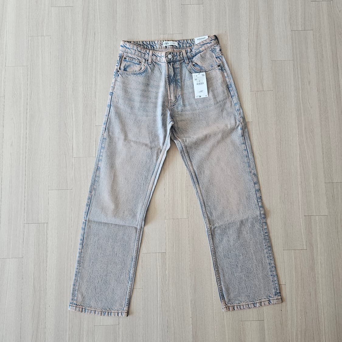 42 새제품) 자라 메탈릭 이펙트 코팅 진 청바지 체감 33 34 43 상품이미지1