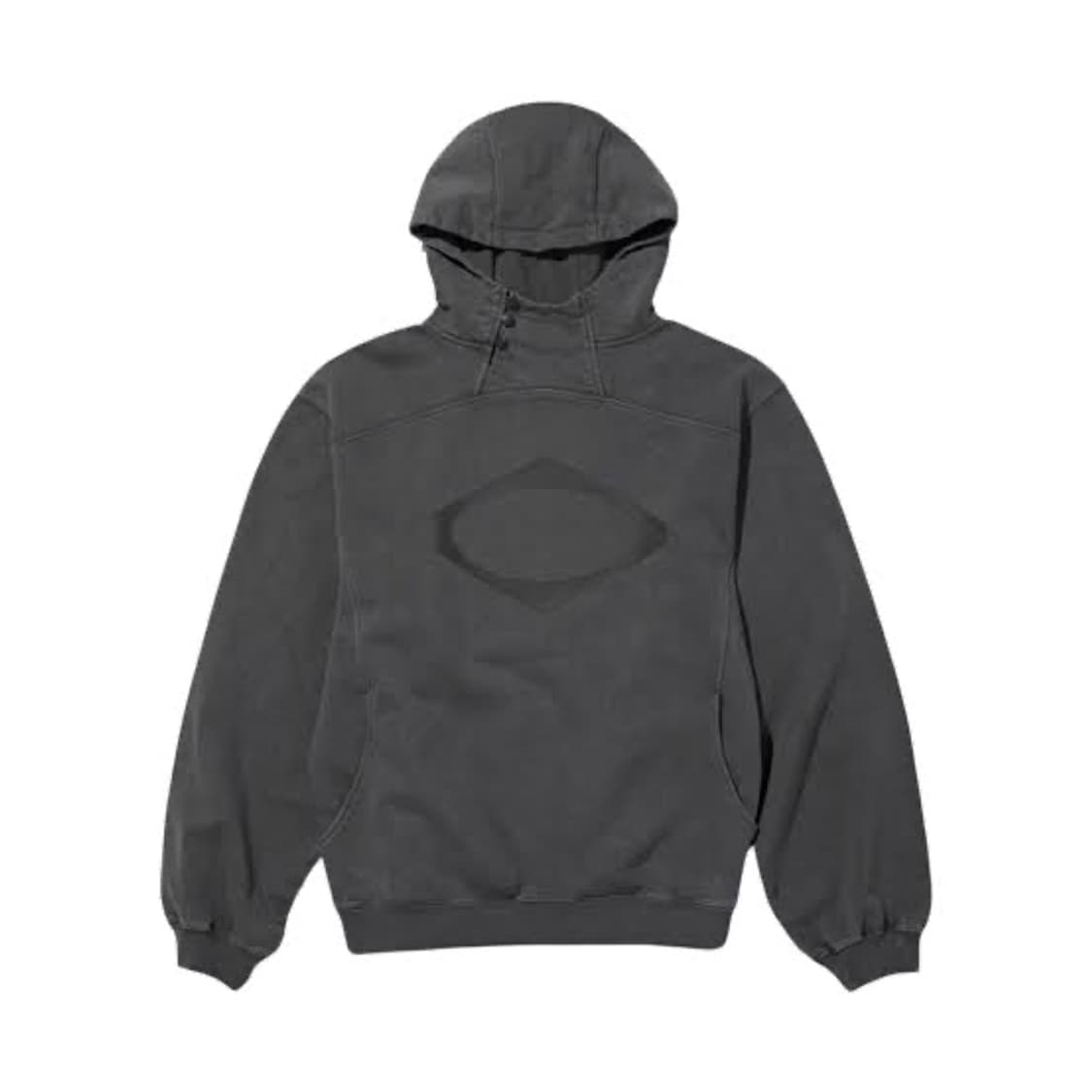 미스치프 롬버스 사이드버튼 업 후드 워시드 차콜 상품이미지1